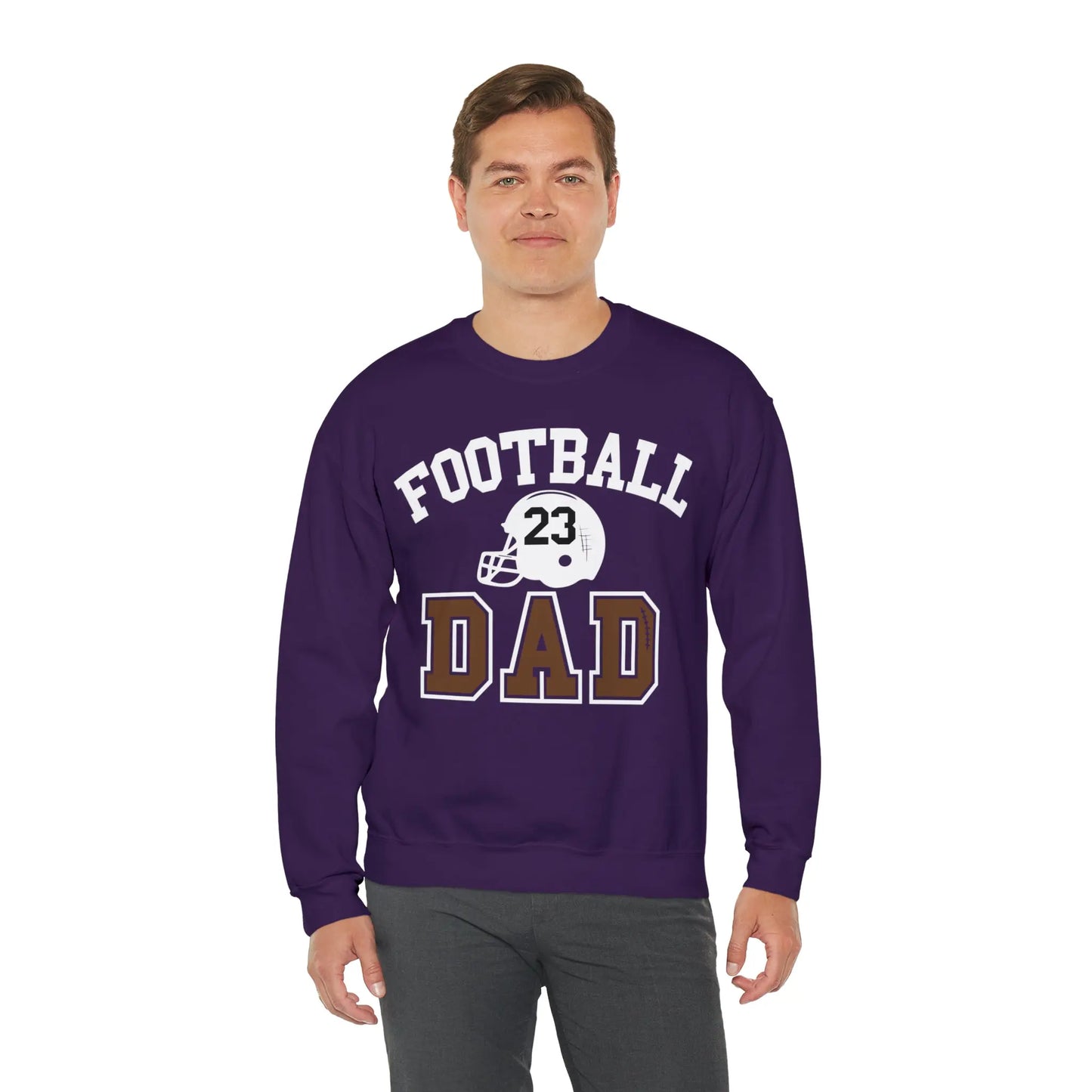 Football Dad Unisex Heavy Blend Crewneck Sweatshirt - With Number Printify