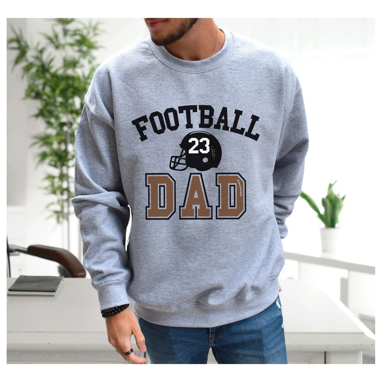 Football Dad Unisex Heavy Blend Crewneck Sweatshirt - With Number Printify