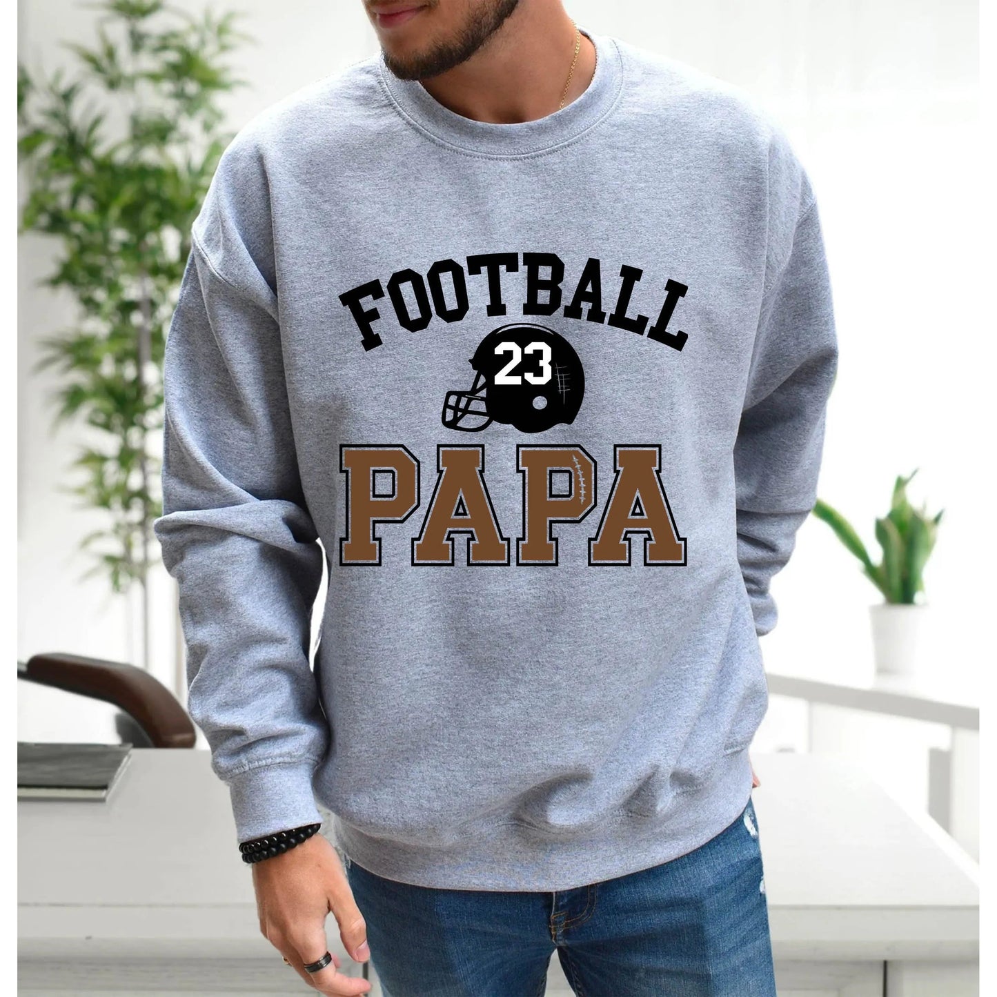 Football Dad Unisex Heavy Blend Crewneck Sweatshirt - With Number Printify