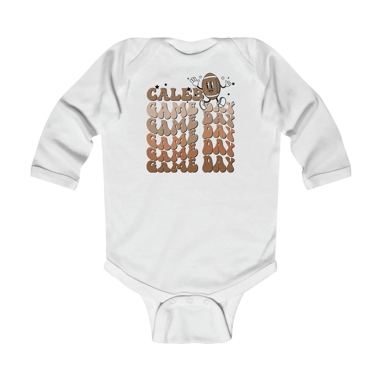 Football Game Day Infant Long Sleeve Onesie Printify