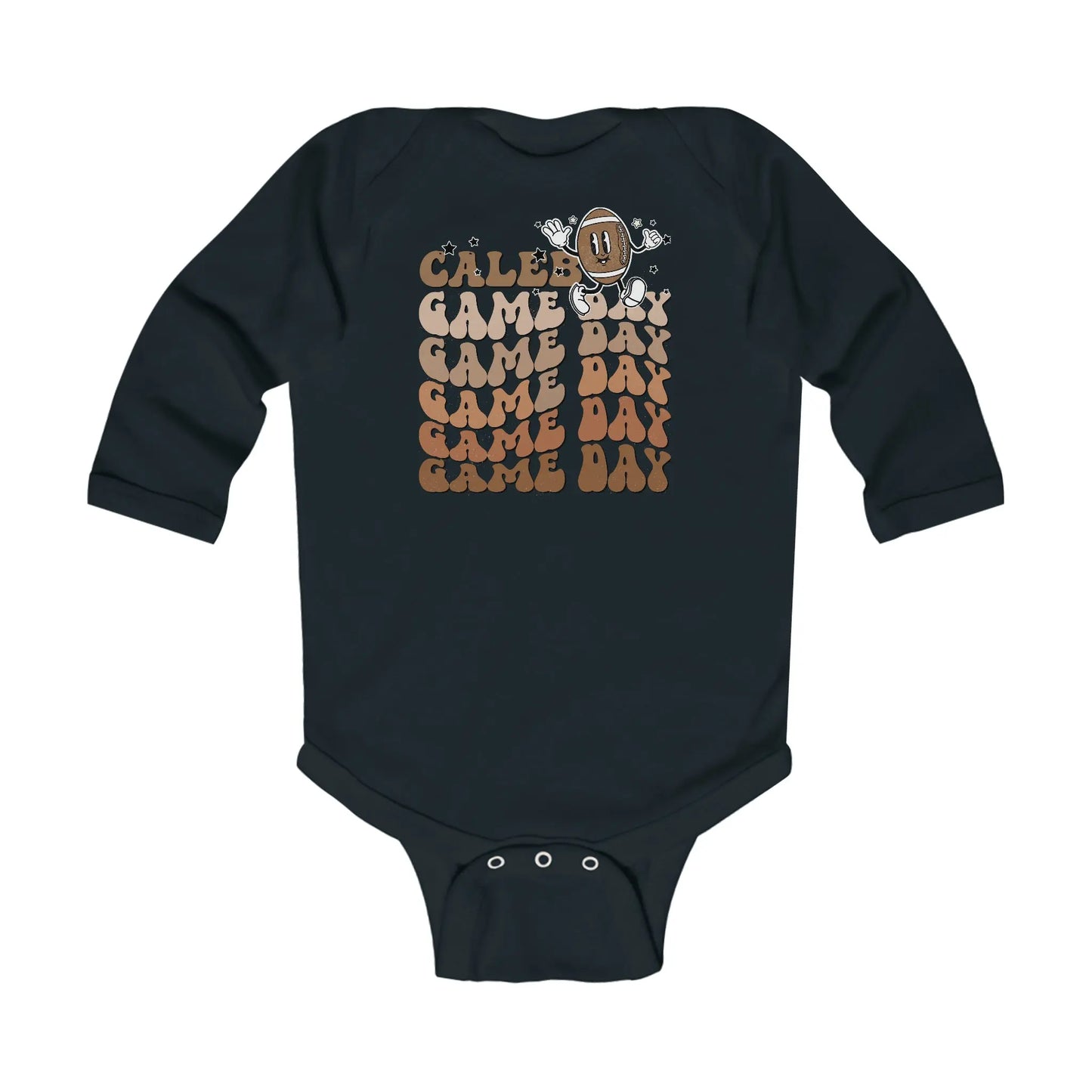 Football Game Day Infant Long Sleeve Onesie Printify