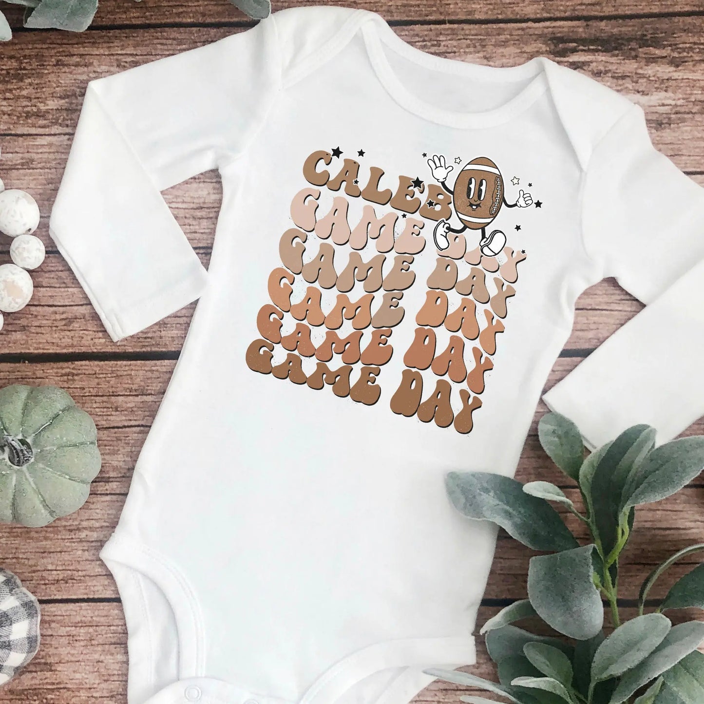 Football Game Day Infant Long Sleeve Onesie - Amazing Faith Designs