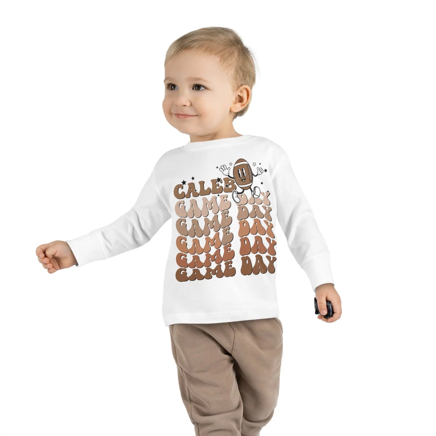 Football Game Day Toddler Long Sleeve Tshirt - Amazing Faith Designs