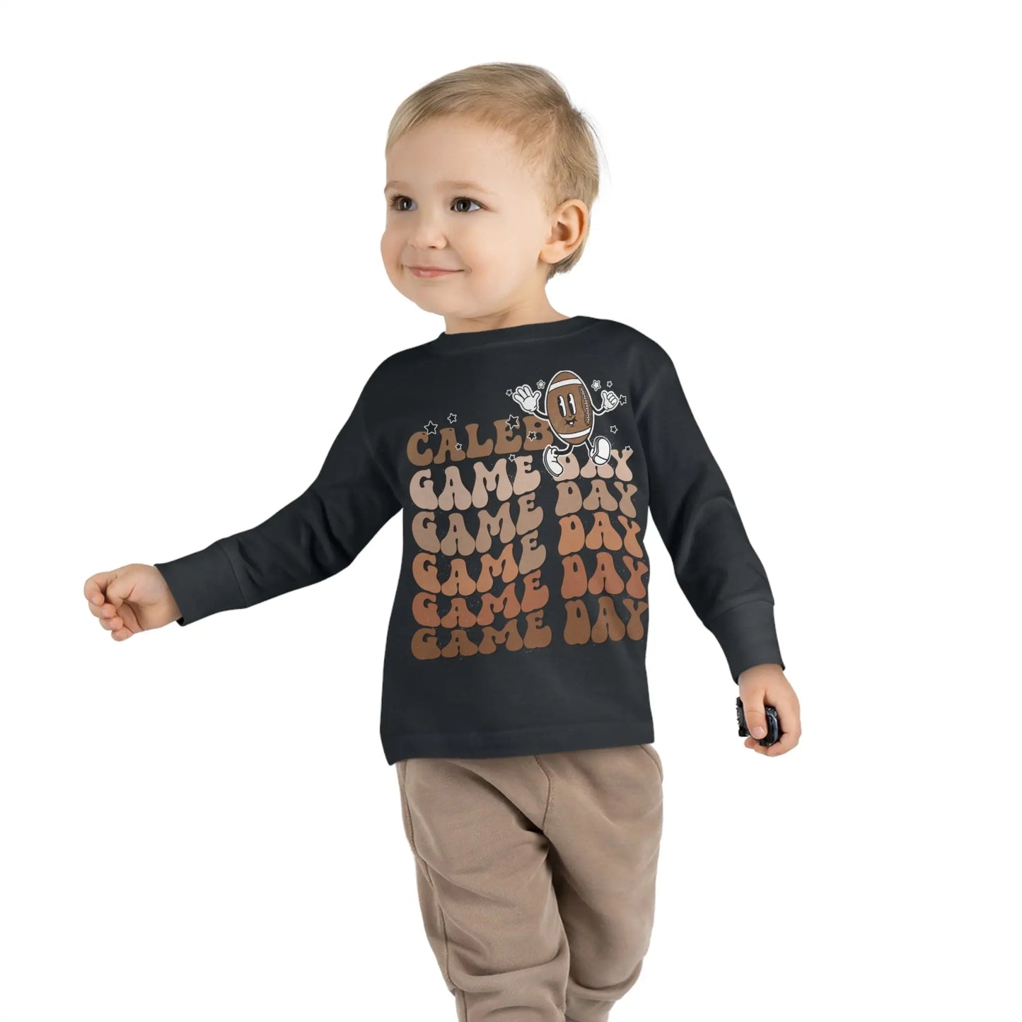 Football Game Day Toddler Long Sleeve Tshirt - Amazing Faith Designs