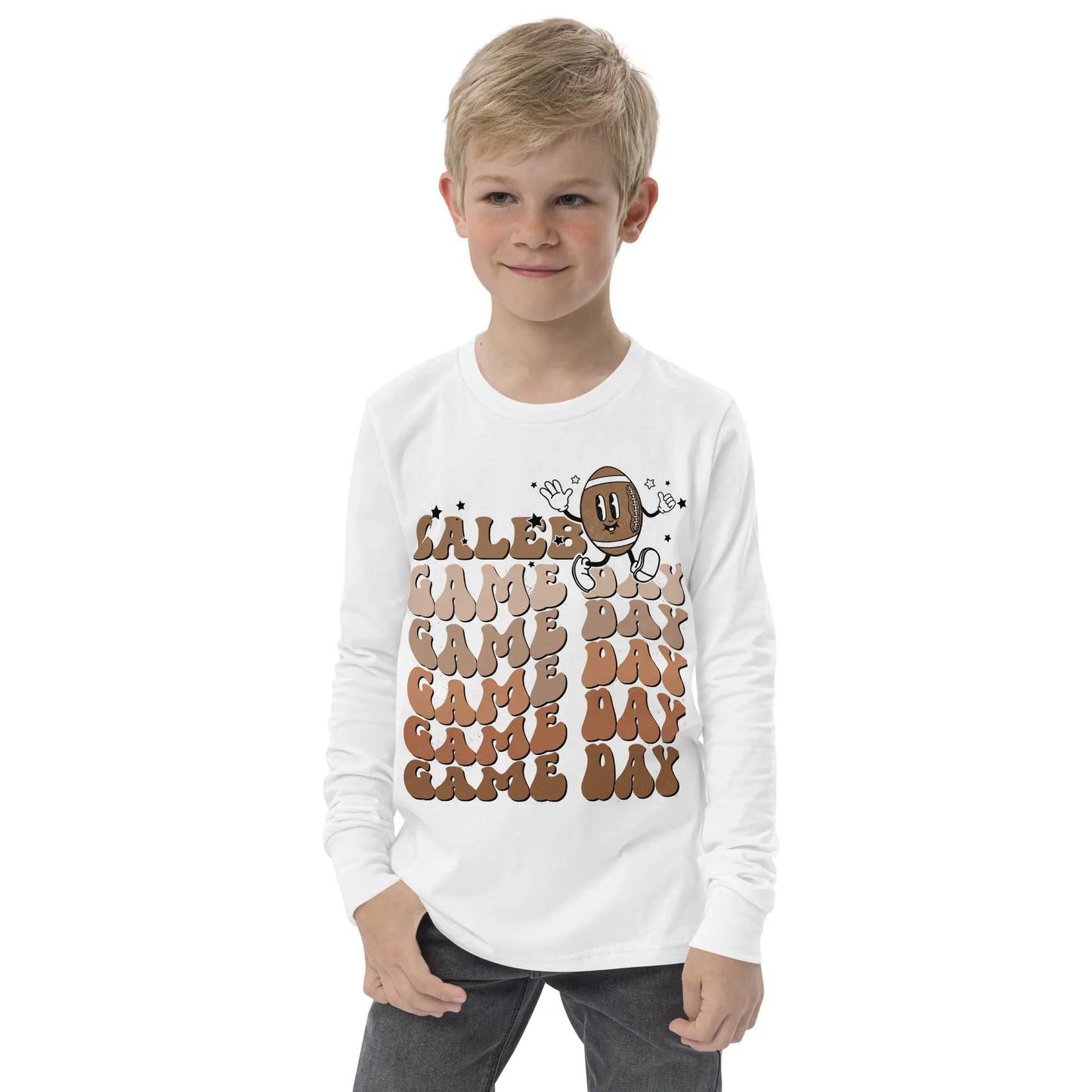 Football Game Day Youth long sleeve T-shirt - Amazing Faith Designs