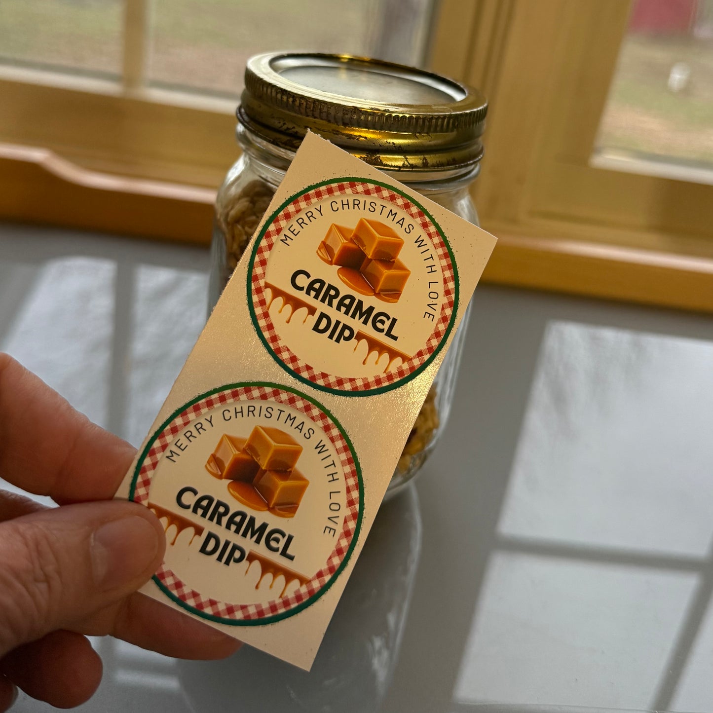 Caramel Dip Jar Lid Label - Amazing Faith Designs