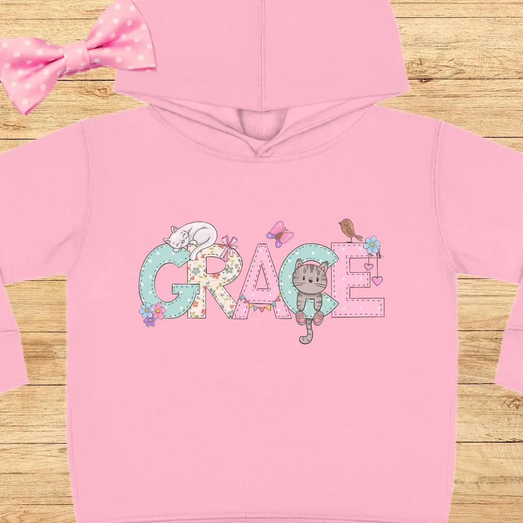 Girls Personalized Cats Hoodie SPOD