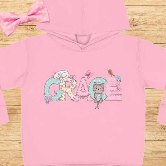 Girls Personalized Cats Hoodie SPOD