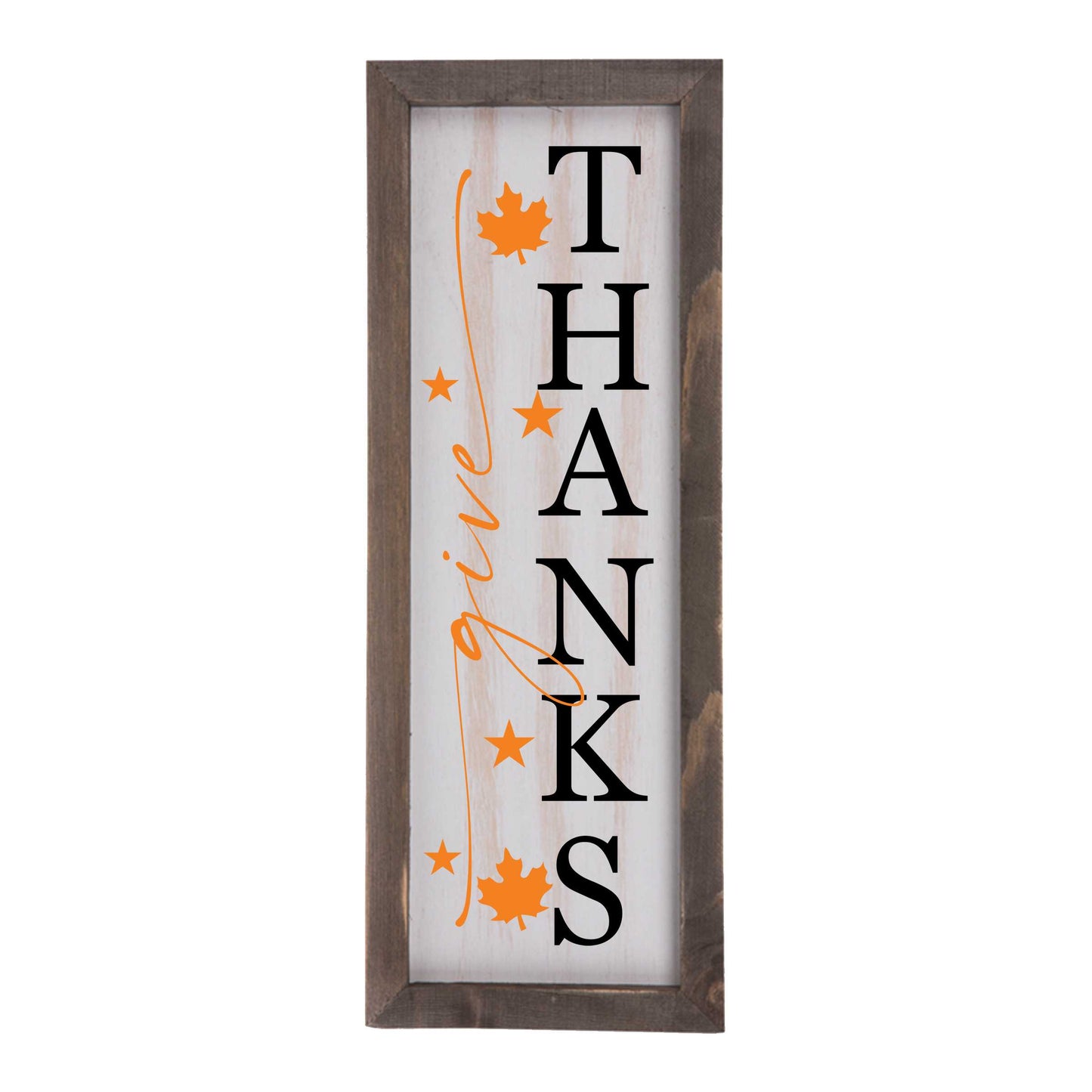 Give Thanks Whitewashed Wood Frame Sign | 15" x 5.5" Christian Farmhouse Decor amazingfaithdesigns