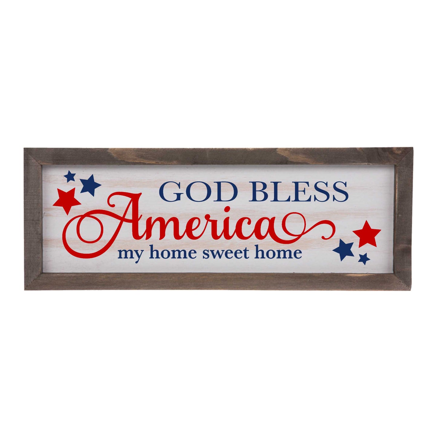 God Bless America Rustic Whitewashed Wood Frame Sign | 5.5" x 15" Farmhouse Decor | Christian Wood Decor amazingfaithdesigns