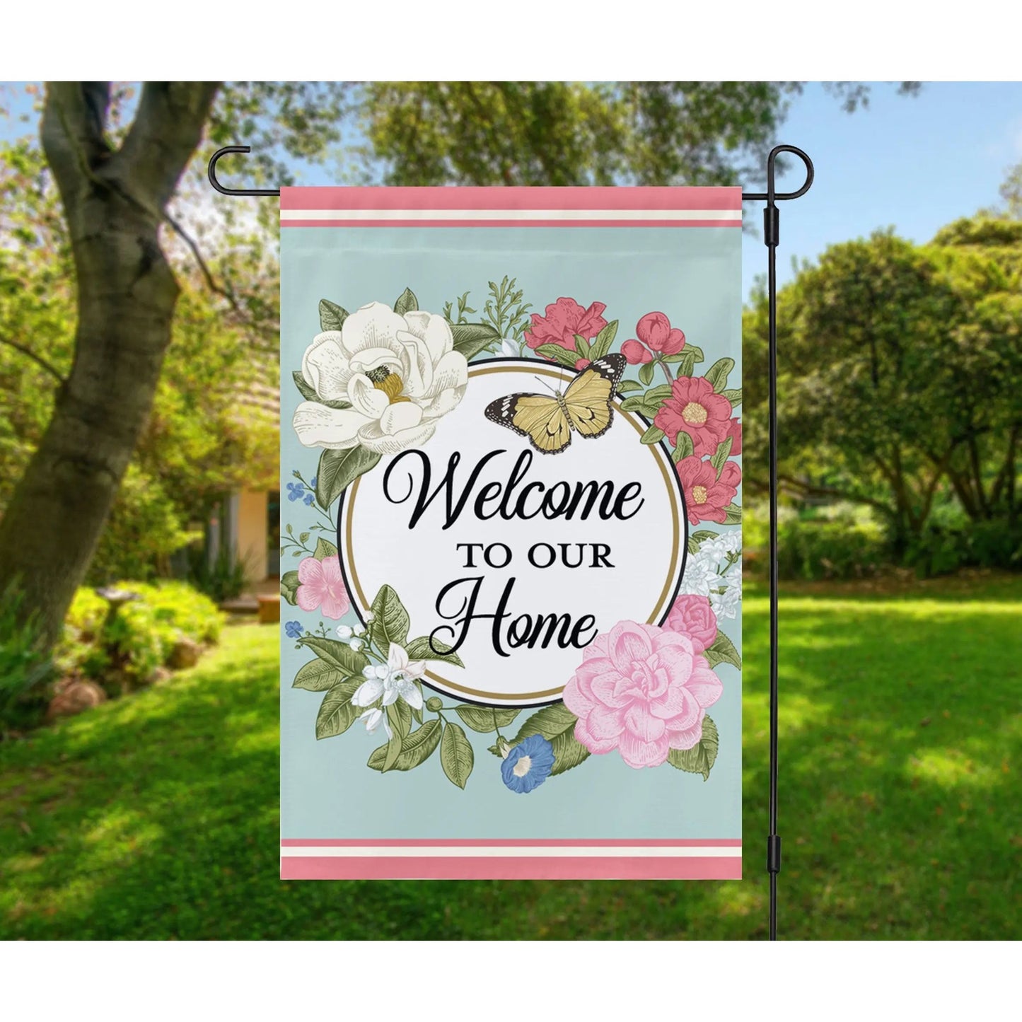Grandma Summer Flowers Personalized Garden Flag Amazing Faith Designs