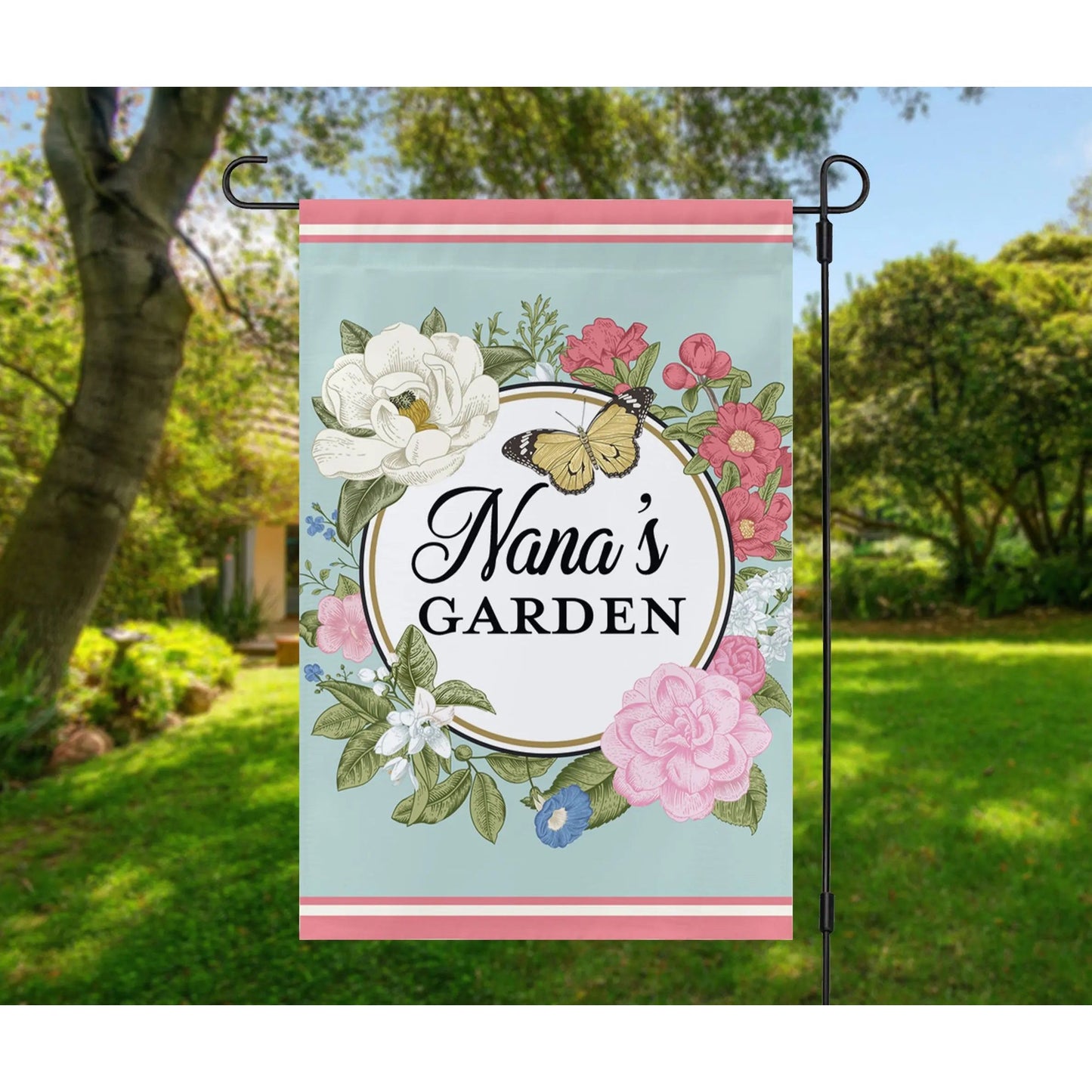 Grandma Summer Flowers Personalized Garden Flag Amazing Faith Designs