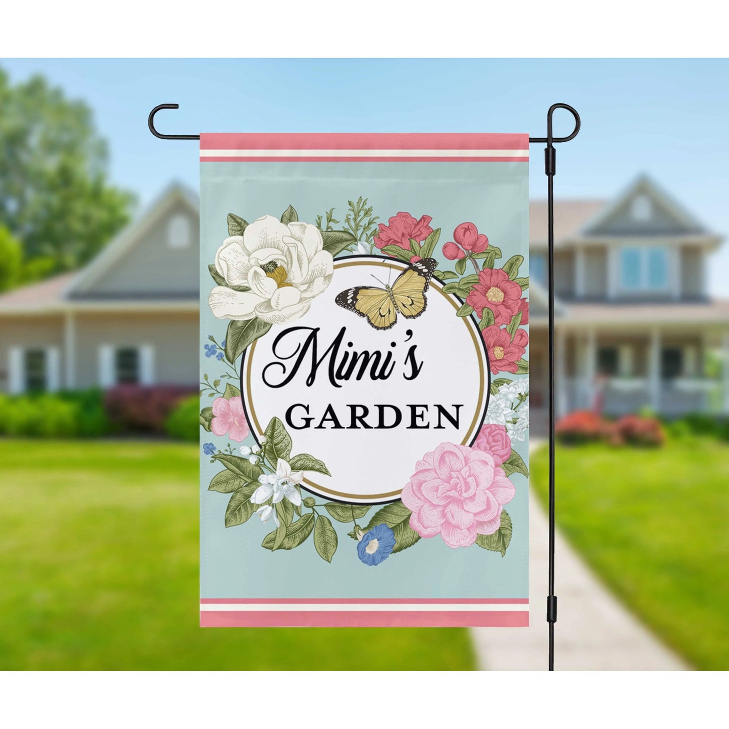 Grandma Summer Flowers Personalized Garden Flag Amazing Faith Designs