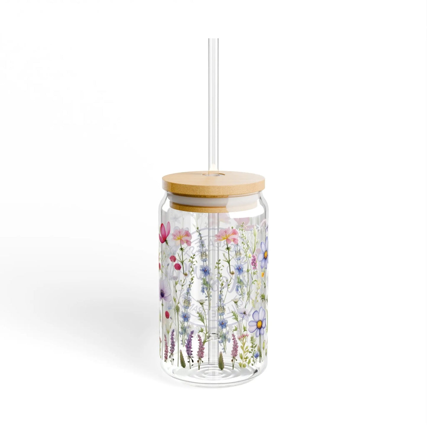 Grandma Wildflowers Sipper Glass, 16oz Printify