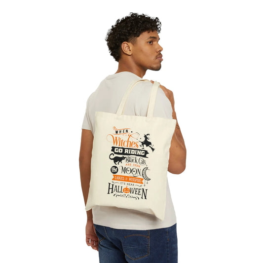 Halloween Canvas Tote Bag | Trick or Treat Bag, Funny Halloween Printify