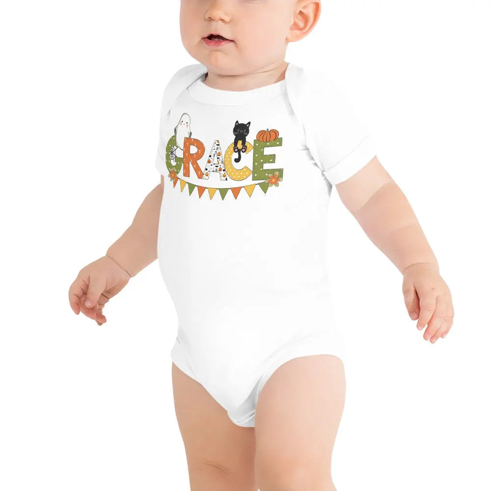 Halloween Personalized Baby Onesie Amazing Faith Designs