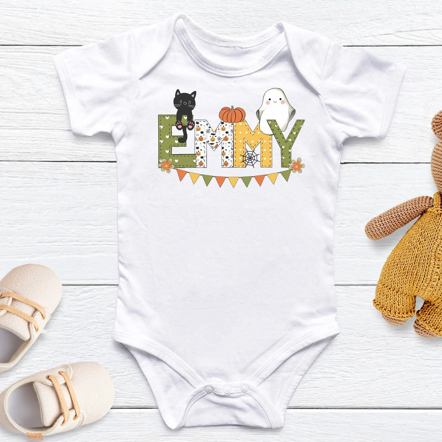 Halloween Personalized Baby Onesie - Amazing Faith Designs