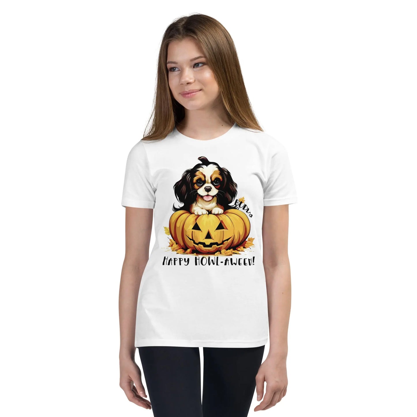 Halloween Personalized Dog Youth Short Sleeve T-Shirt | Choose from 20 Dog Breeds Amazing Faith Designs