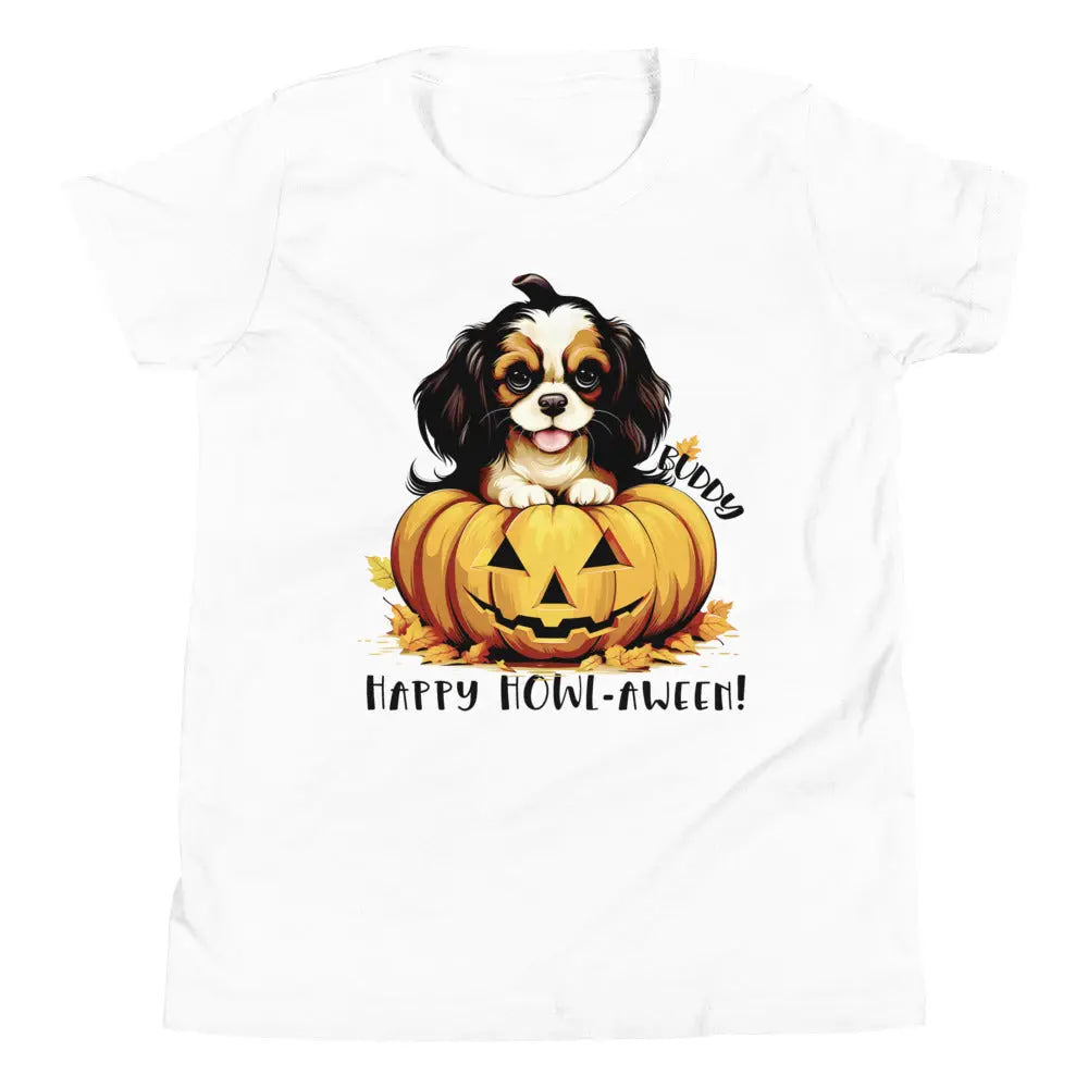 Halloween Personalized Dog Youth Short Sleeve T-Shirt | Choose from 20 Dog Breeds Amazing Faith Designs
