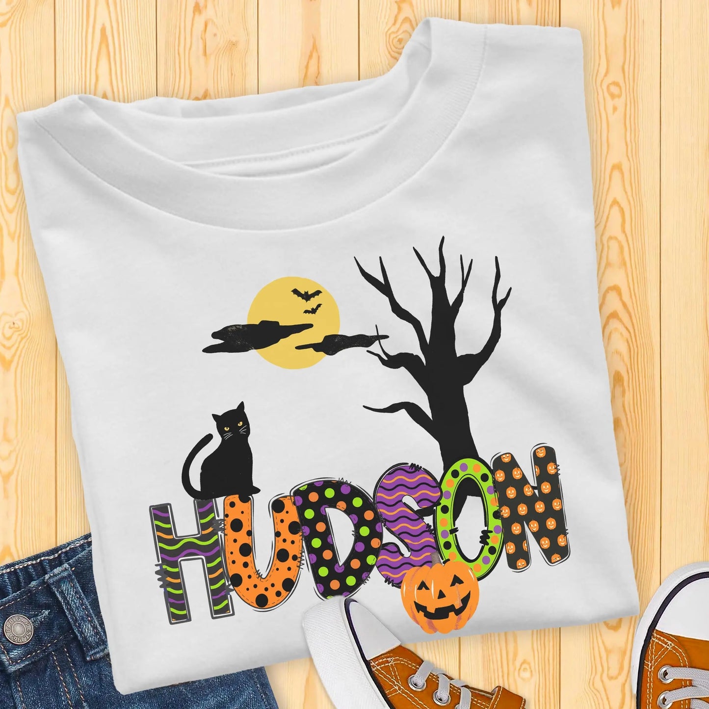 Halloween Personalized Name Infant Fine Jersey Tee - Amazing Faith Designs