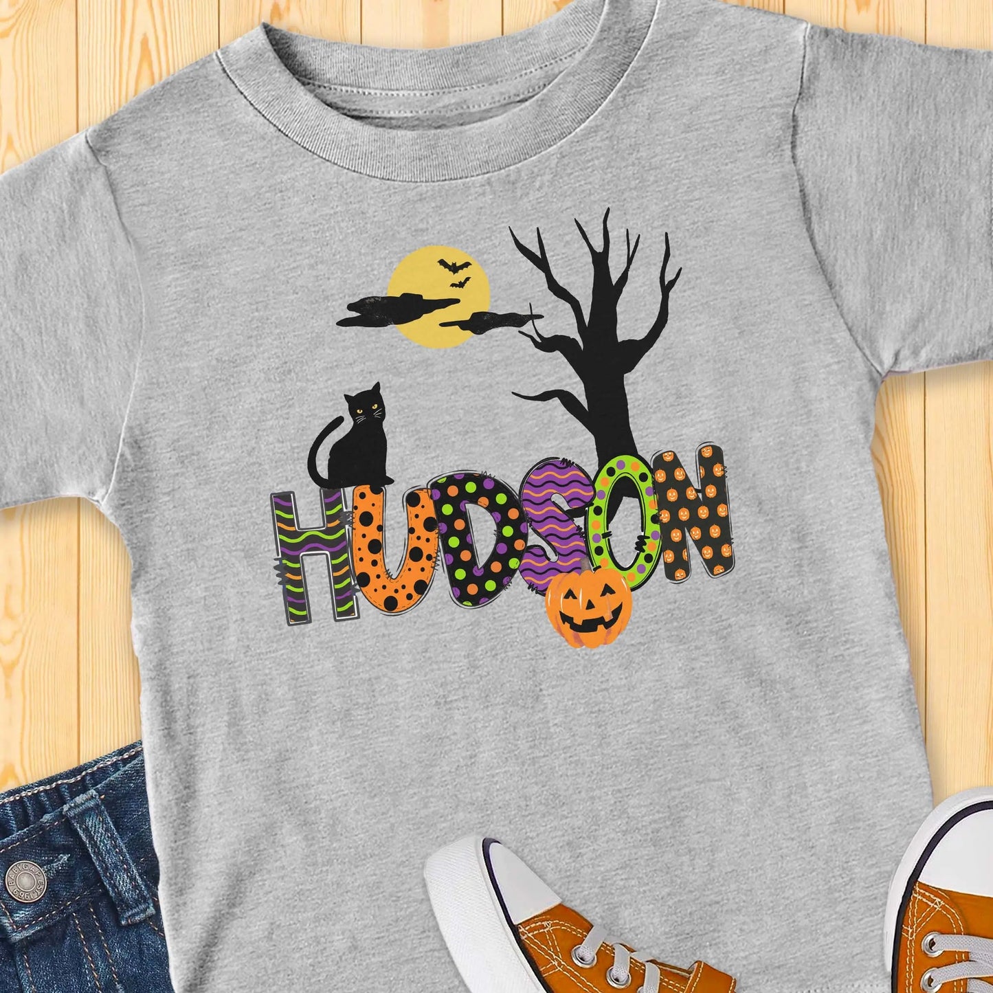 Halloween Personalized Name Infant Fine Jersey Tee - Amazing Faith Designs