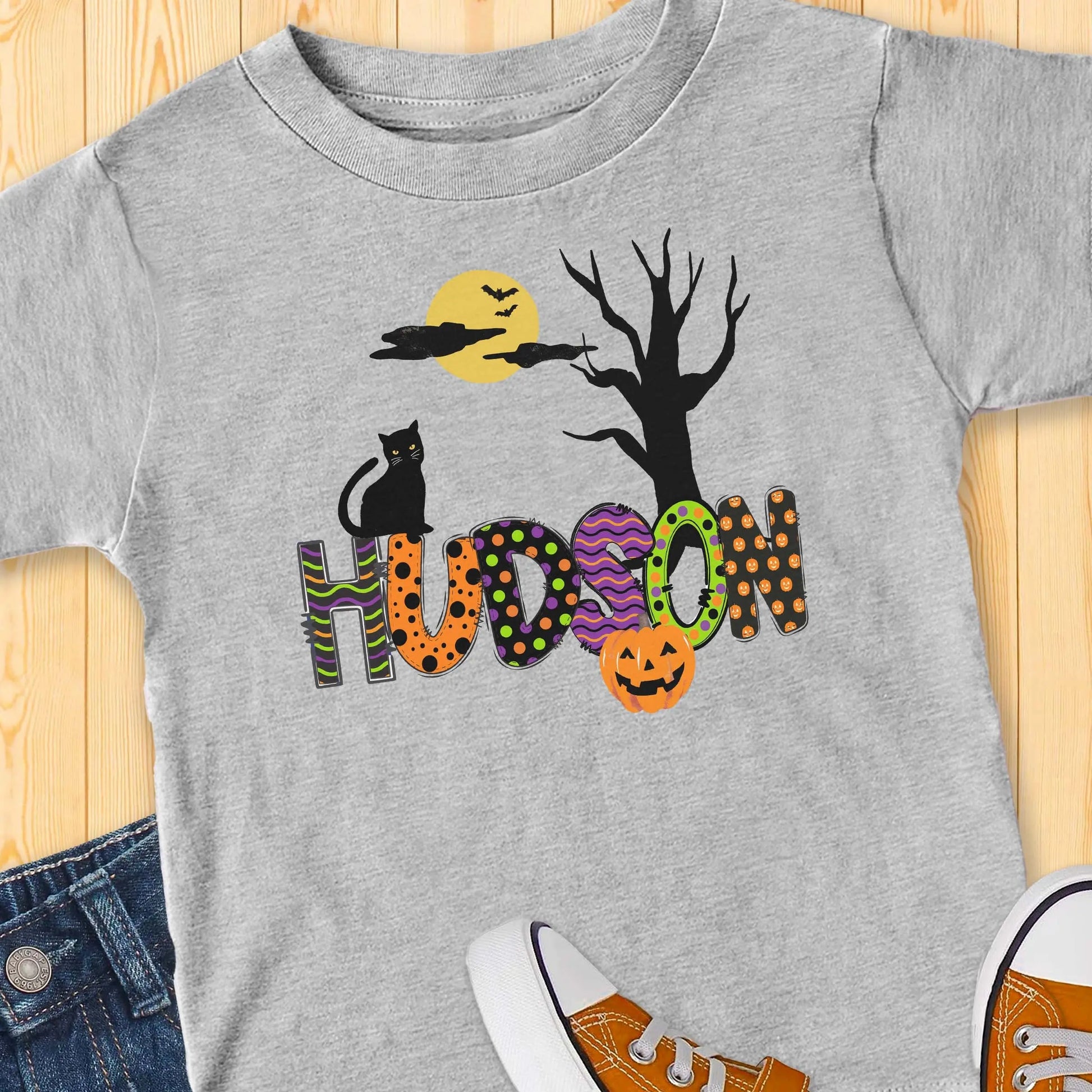 Halloween Personalized Name Infant Fine Jersey Tee - Amazing Faith Designs