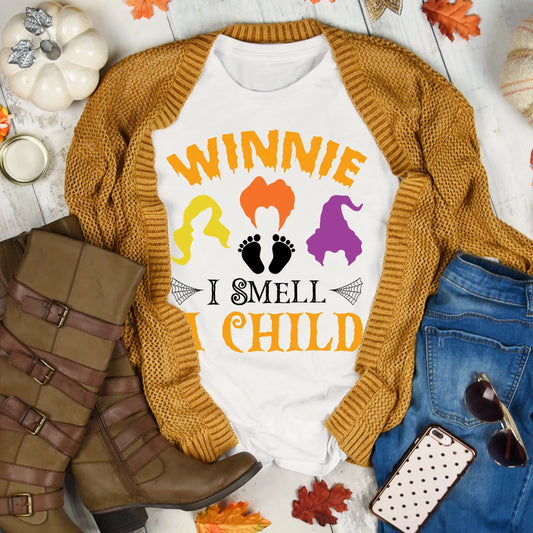 Halloween Pregnancy Shirt, Sanderson Sister Tee, Cute Smell Child Tee, Maternity Tshirt, Halloween Tee, Hocus Pocus Tshirt Printify