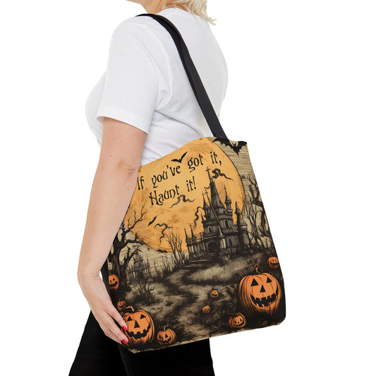 Halloween Tote Bag | Haunted House Tote Bag - Amazing Faith Designs