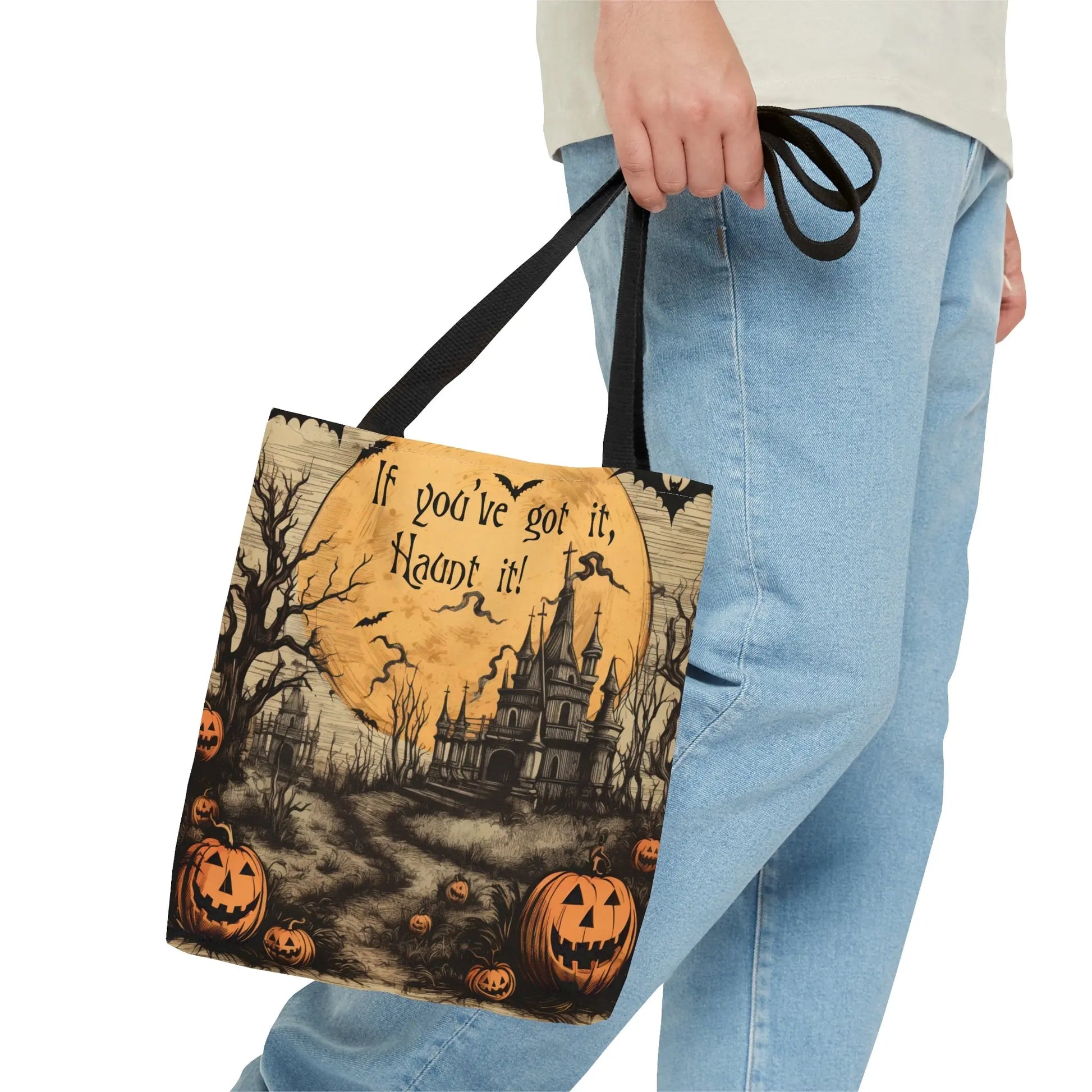 Halloween Tote Bag | Haunted House Tote Bag - Amazing Faith Designs