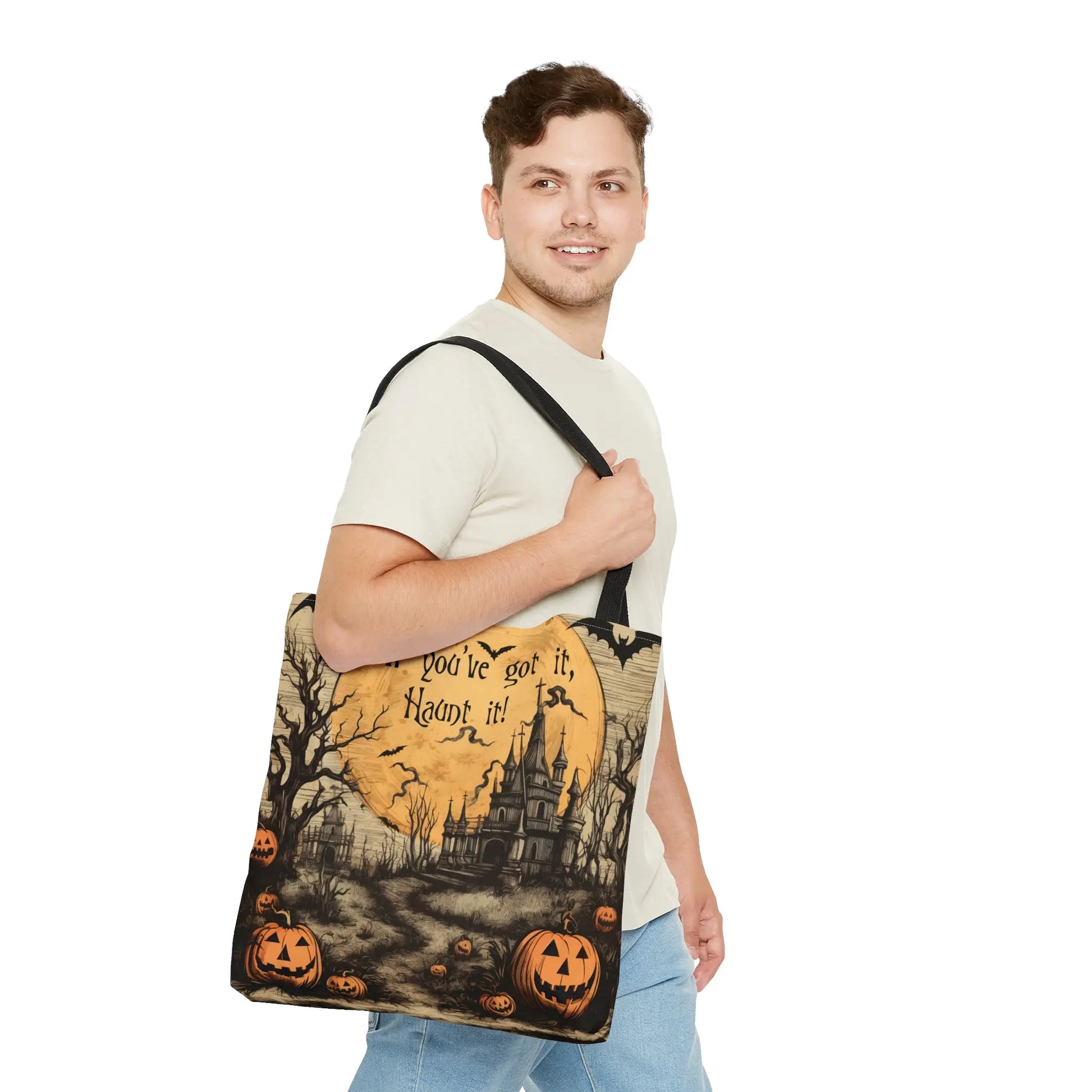 Halloween Tote Bag | Haunted House Tote Bag - Amazing Faith Designs