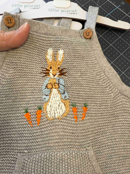 Hand Embroidered Easter Bunny Romper Amazing Faith Designs