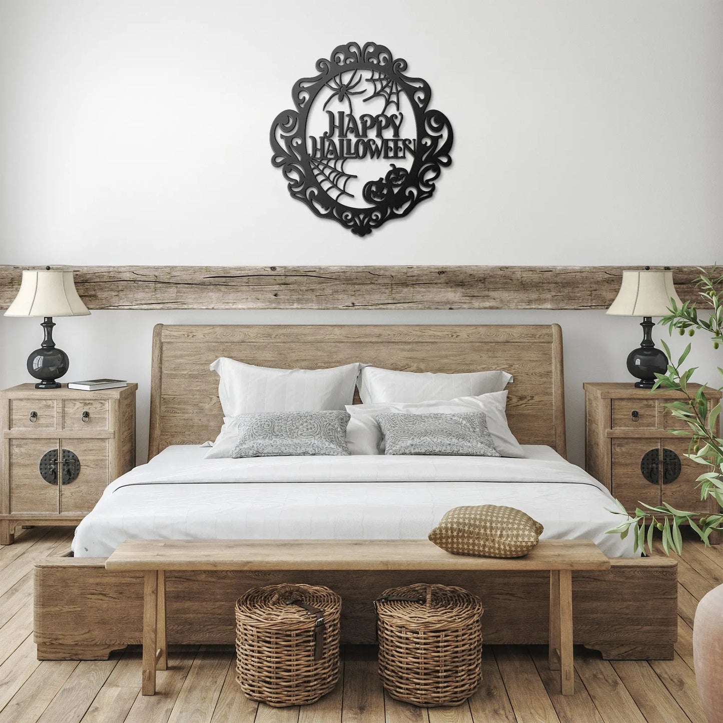 Happy Halloween Frame Metal Sign teelaunch