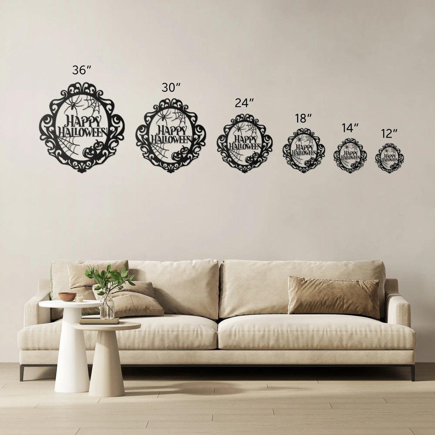 Happy Halloween Frame Metal Sign teelaunch