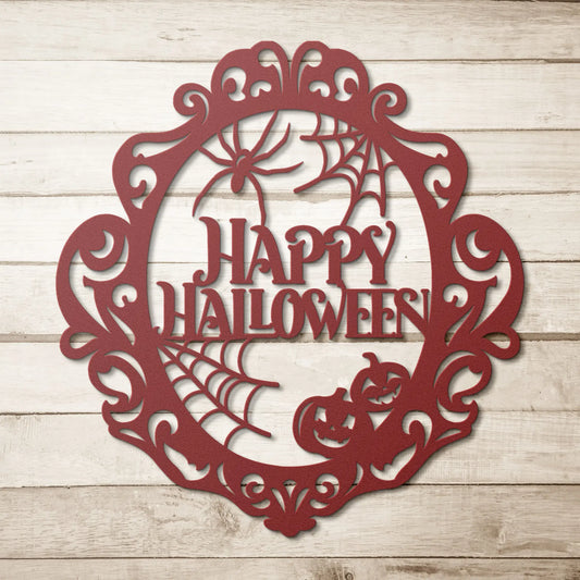 Happy Halloween Frame Metal Sign teelaunch