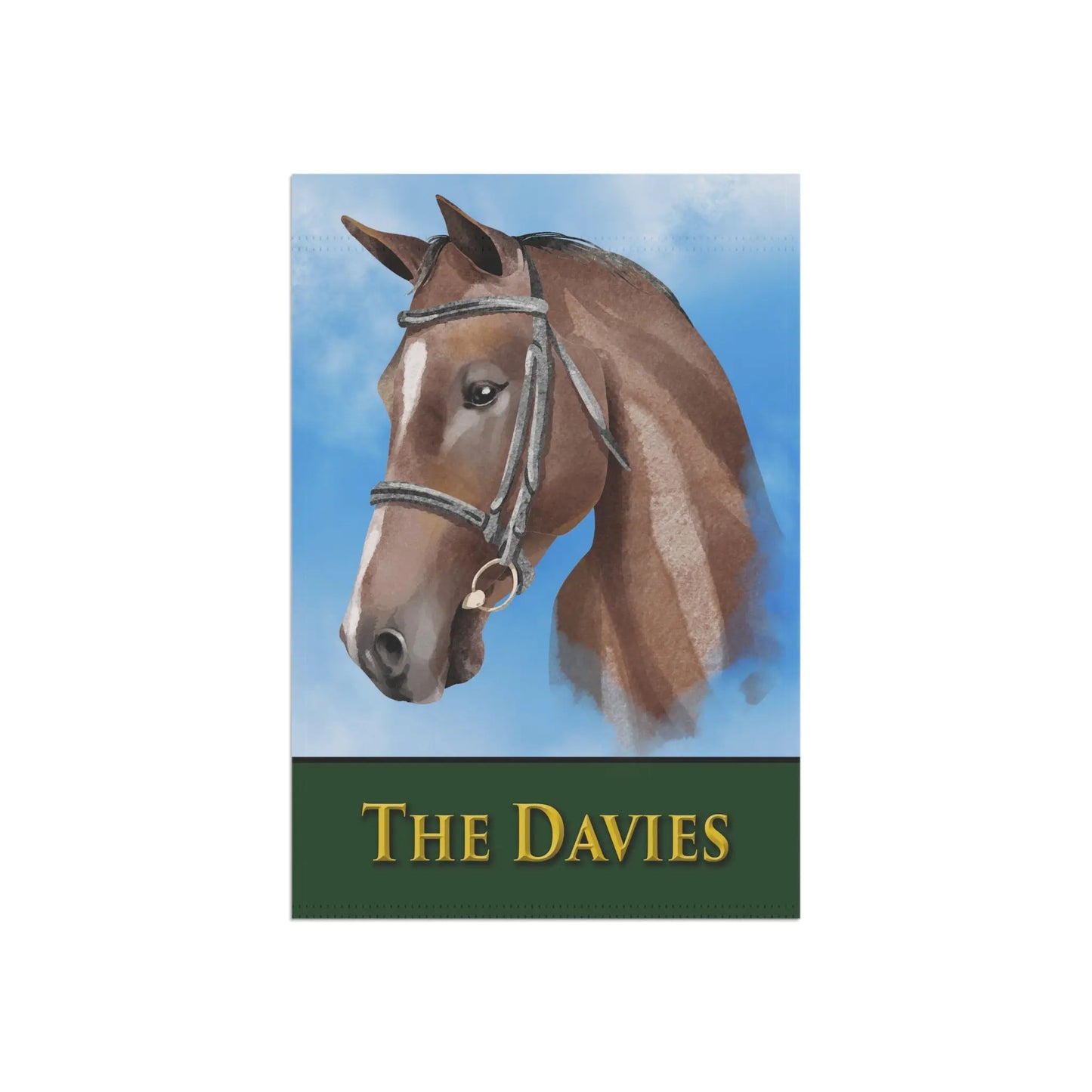 Horse Farm Family Name Garden Flag - Personalized Printify