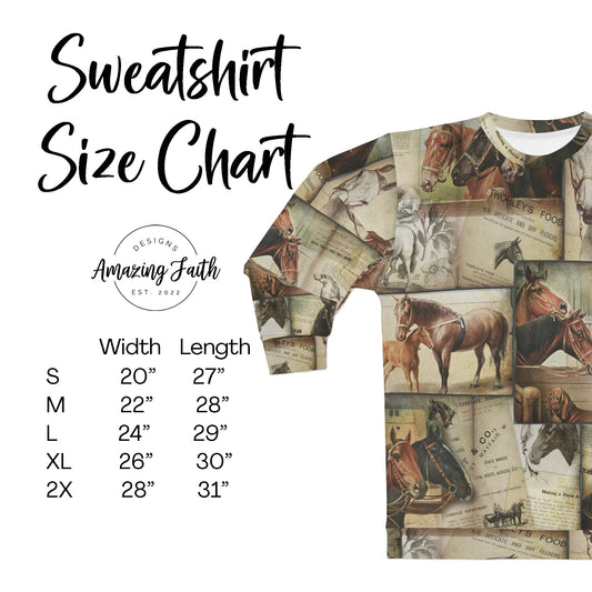 Vintage Horse Equestrian Unisex Sweatshirt - Amazing Faith Designs
