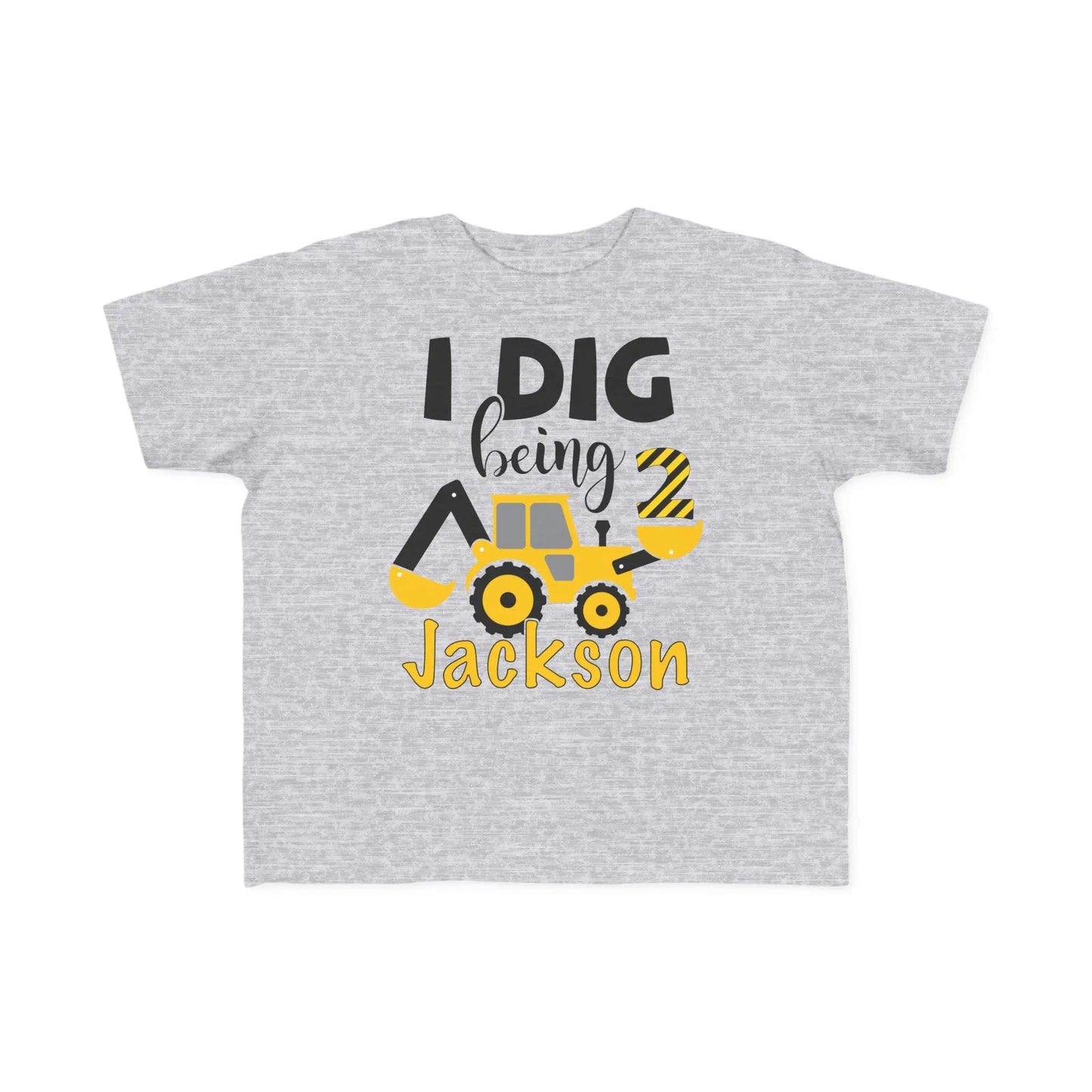 I Dig Being Two Construction Birthday Shirt Printify