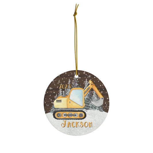 Jackson Excavator Personalized Ceramic Ornament Printify
