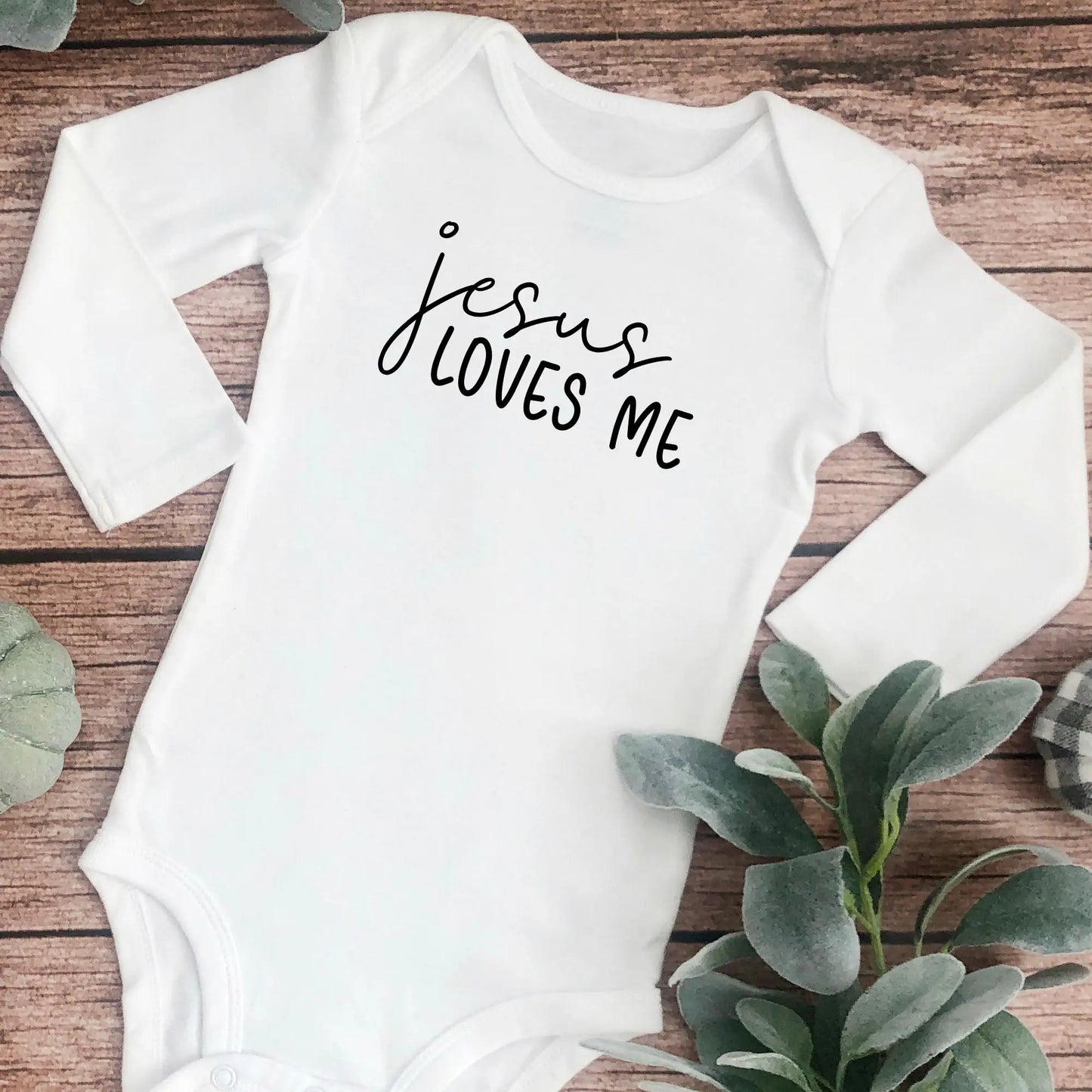 Jesus Loves Me Infant Long Sleeve Onesie - Amazing Faith Designs