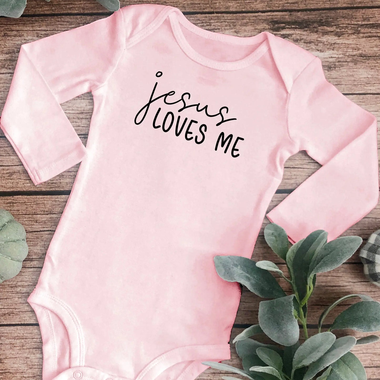 Jesus Loves Me Infant Long Sleeve Onesie - Amazing Faith Designs