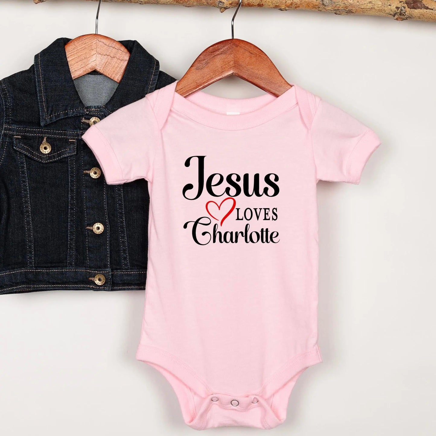 Jesus Loves Me Personalized Onesie Printify