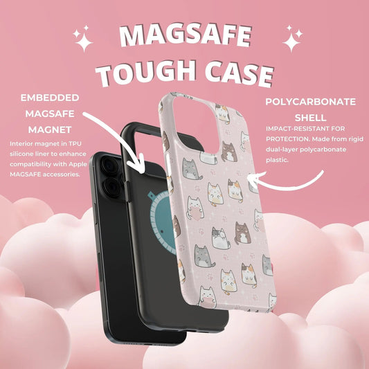 Kawaii Cats MagSafe iPhone Case | iPhone 13, 14, 15 Printify