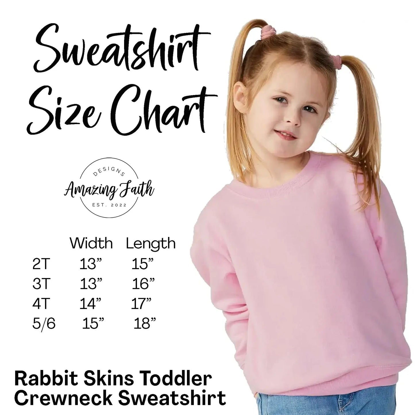 Kids Custom Hand Embroidered Letter Appliqué Sweatshirt Amazing Faith Designs