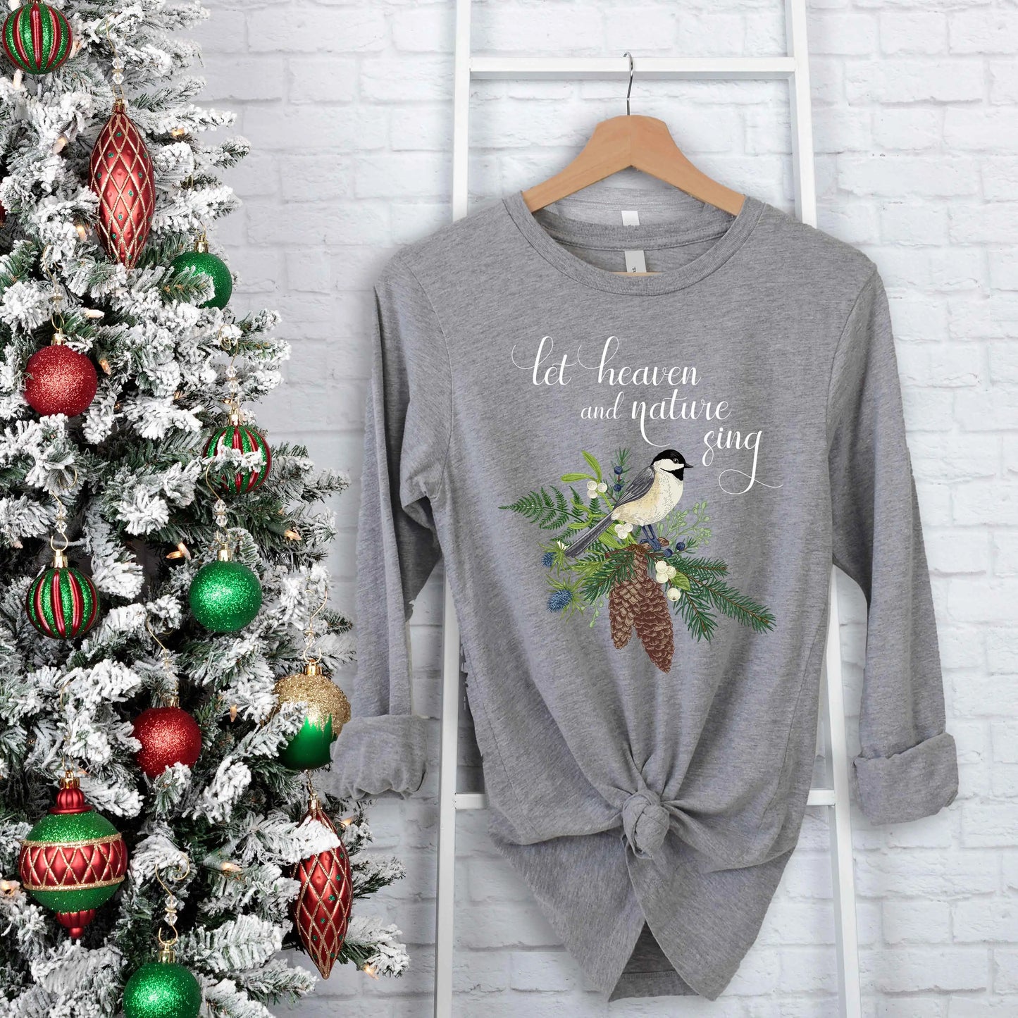 Let Heaven and Nature Sing Long Sleeve Christian T-shirt - Amazing Faith Designs