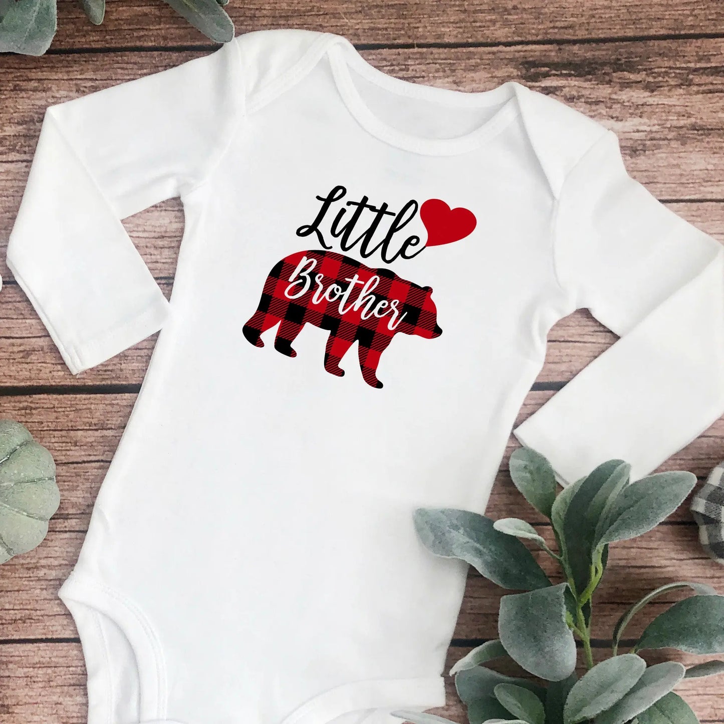 Little Brother Bear Long Sleeve Onesie - Amazing Faith Designs