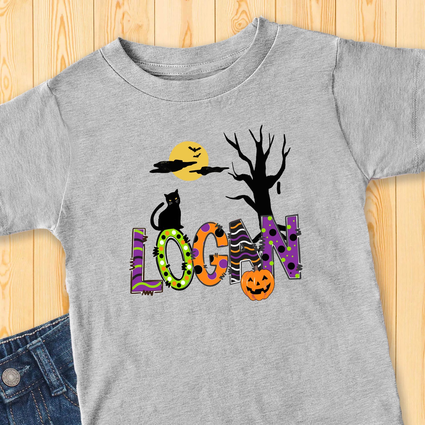 Halloween Personalized Name Toddler Shirt - Amazing Faith Designs