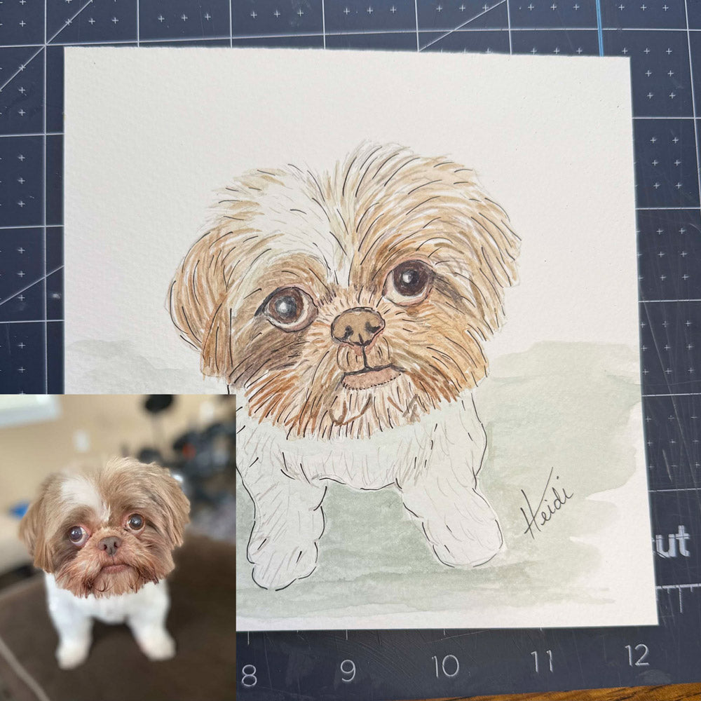 Custom Pet Portrait - Watercolor Painting - Amazing Faith Designs