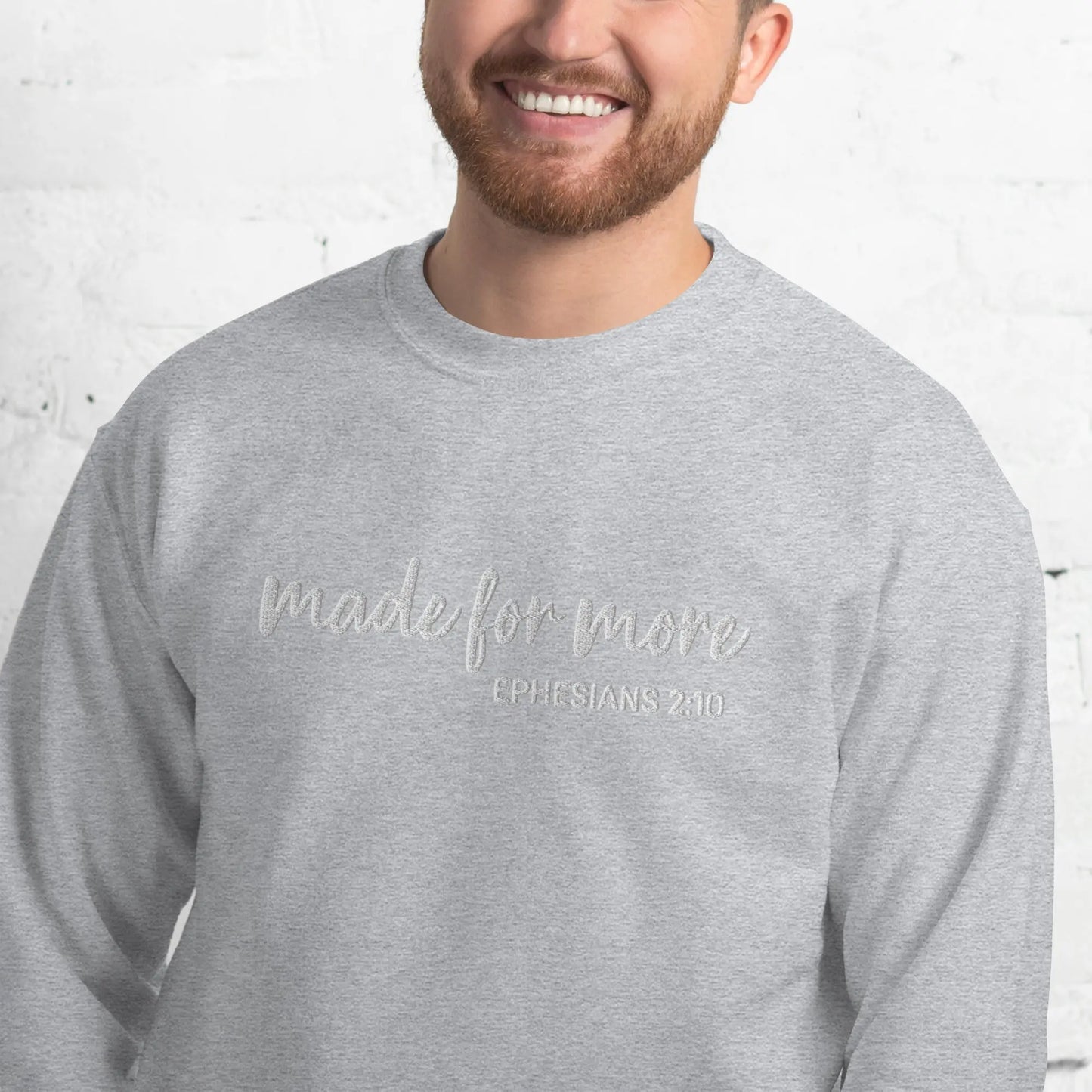 Made for More Embroidered Christian Sweatshirt Amazing Faith Designs
