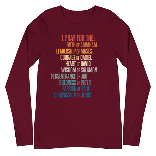Men of the Bible Unisex Long Sleeve Christian T-shirt Amazing Faith Designs