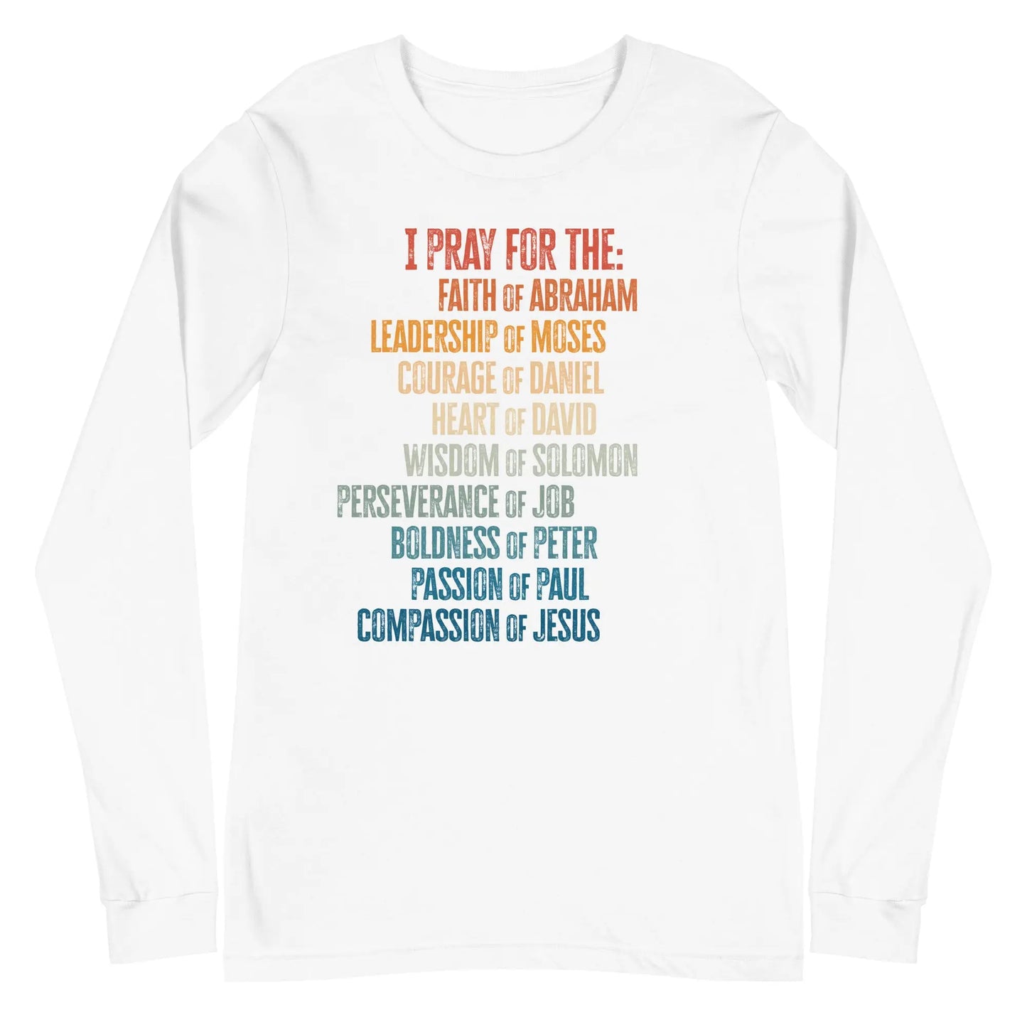 Men of the Bible Unisex Long Sleeve Christian T-shirt Amazing Faith Designs